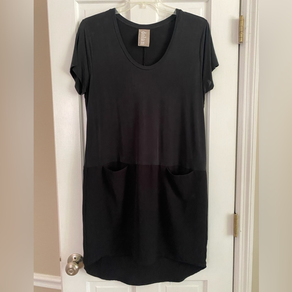 Dolan Left Coast Collection, Black, Short Sleeve Jersey Dress. Large